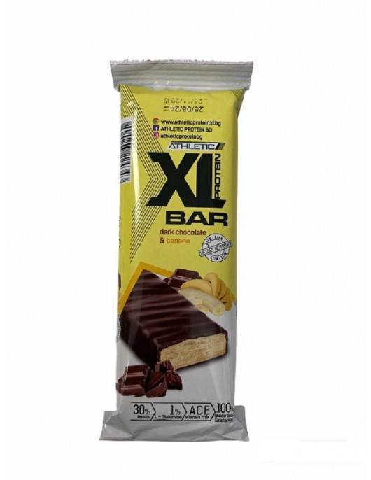 ATHLETIC XL PROTEIN BAR DARK CHOCOLATE AND BANANA 90 g на изгодни цени ATHLETIC XL PROTEIN BAR DARK CHOCOLATE AND BANANA 90 g на супер цена Барове > Протеинови барове