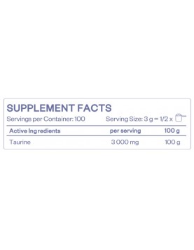 HS LABS TAURINE POWDER UNFLAVORED - 300 g на супер цена Аминокиселини