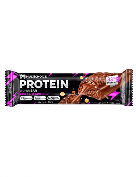 MULTICHOICE Protein CRUNCH Bar – Cocoa Cream 65 g на супер цена Протеинови барове