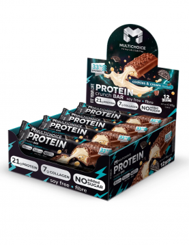 MULTICHOICE Protein CRUNCH Bar - Cookies & Cream - Кутия 12 броя (780 g)