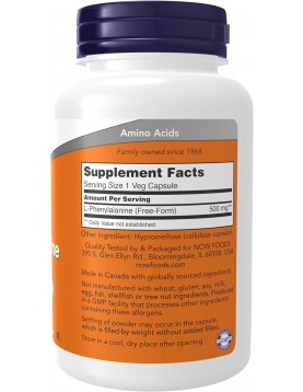 Now L-Phenylalanine 500mg 120 caps 