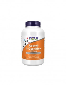 NOW Acetyl L-Carnitine 500 МГ - 200 веган капсули