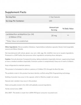 NOW Acidophilus 2 Billion - 100 vcaps