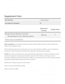 NOW Bacopa Extract 450 mg - 90 vcaps