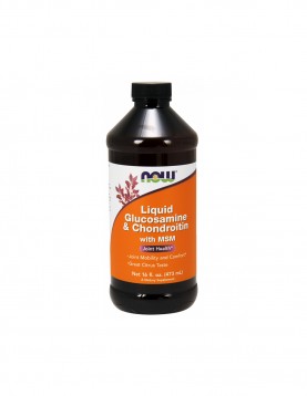 NOW Glucosamine &amp; Chondroitin с MSM (Течен) - 475 МЛ