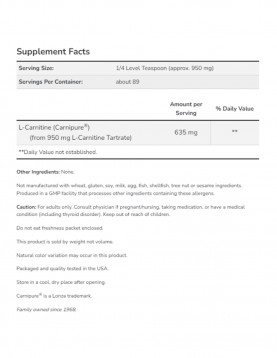 NOW L-Carnitine Powder - 85 g