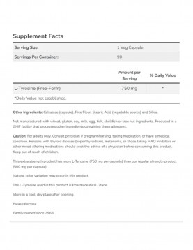 NOW L-Tyrosine 750 mg - 90 vcaps