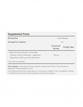 NOW MACA 750 MG (6:1 CONC) - 90 vcaps