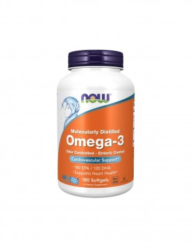 NOW Omega-3 Enteric Coated - 180 дражета
