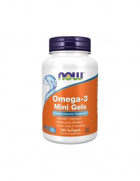 NOW Omega-3 Mini Gels 500 mg - 180 дражета