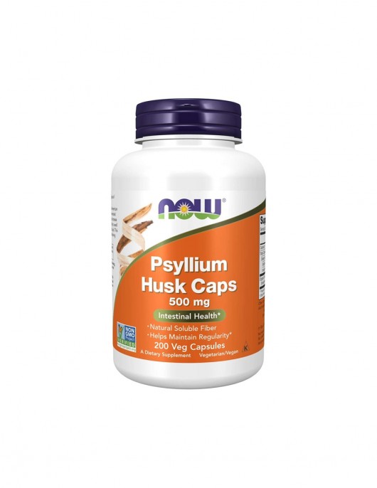 NOW Psyllium Husk 500 МГ - 200 Капсули на супер цена Добавки за отслабване