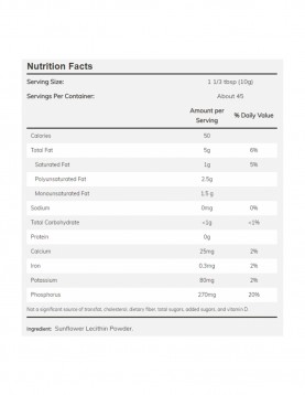 NOW Sunflower Lecithin - 454 grams