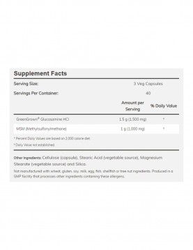 NOW Vegetarian Glucosamine &amp; MSM 500/500 - 120 Veg Capsules