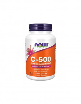 NOW Vitamin C-500 Ascorbate - 250 веган капсули