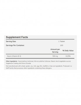 NOW Витамин B-3 (Niacin) 500 mg - 250 таблетки
