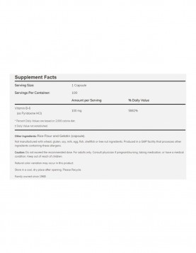 NOW Витамин B-6 (Pyridoxine) 100 МГ - 250 КАПСУЛИ