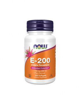 NOW Витамин E-200 IU d-alpha tocopherols - 100 Дражета