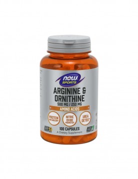 NOW Sports Arginine &amp; Ornithine 500/250 МГ - 100 Капсули