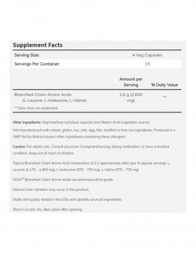 NOW Sports Branched Chain Amino Acids 800 МГ - 120 Капсули