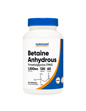 Betaine Anhydrous Trimethylglycine (TMG) / Бетаин анхидрос (Триметил глицин) x 120 капсули на супер цена Аминокиселини на таблетки /капсули