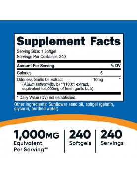 Nutricost® Garlic Чесън (маслен екстракт) 10 mg