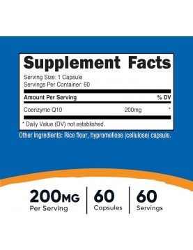 NUTRICOST CoQ10 / Коензим Q10 200 mg, 60 капсули