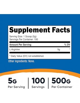 NUTRICOST L-Arginine Powder / L-Aргинин 5000 mg x 250 g, прах