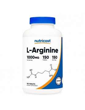 NUTRICOST L-Arginine / Л-Аргинин 1000 mg х 150 таблетки на супер цена Аминокиселини на таблетки /капсули