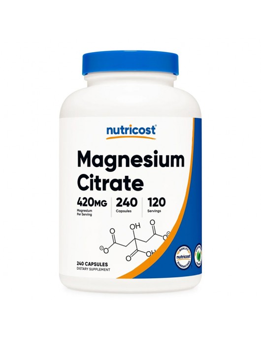 NUTRICOST Magnesium Citrate / Магнезий (цитрат) 210 mg х 240 капсули на супер цена Магнезий
