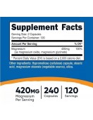 NUTRICOST Magnesium Glycinate / Магнезий (глицинат) х 240 капсули на супер цена Добавки в подкрепа на сърцето