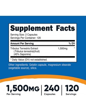 NUTRICOST Tribulus / Трибулус 750 mg х 240 капсули