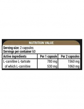 UnKrowned King by Kevin Levrone L-Carnitine 780 mg | as L-Carnitine L-Tartrate 120 капсули, 60 Дози на супер цена L-carnitine