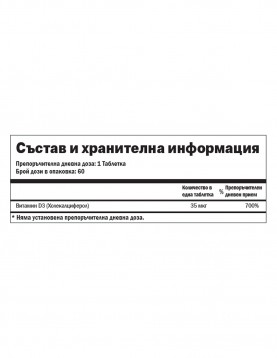 VitaOn Витамин D3 - 60 таблетки на супер цена Витамини и минерали