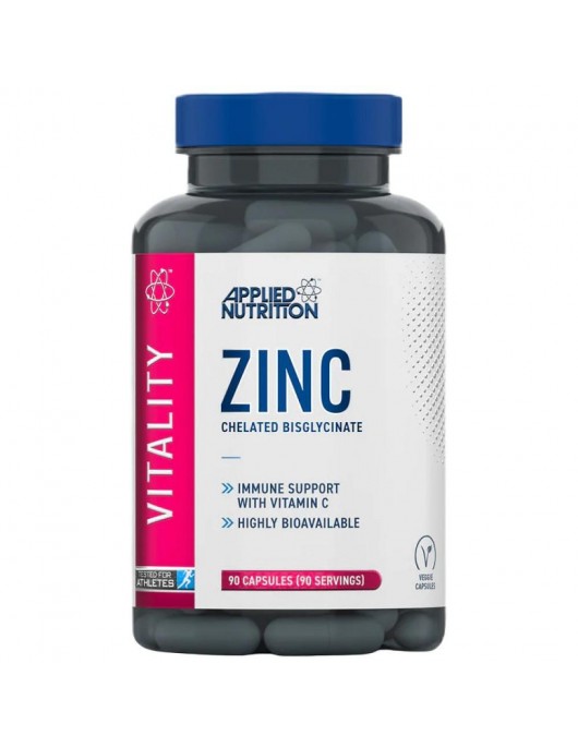 APPLIED NUTRITION Zinc Vitality | 15 mg Zinc Bisglycinate 90 capsules на супер цена Цинк