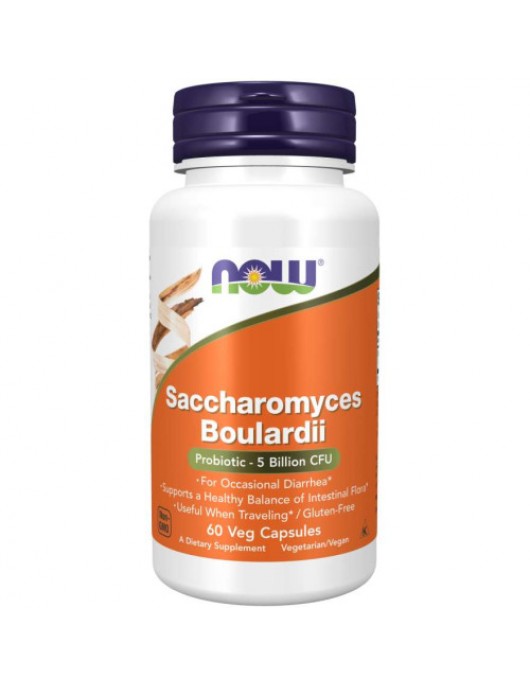 NOW Saccharomyces Boulardii 60 caps на супер цена Пробиотици