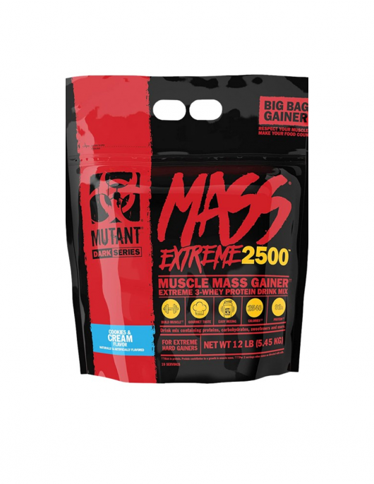 MUTANT Mutant Mass XXXtreme 2500 – висококалоричен гейнър за покачване на маса (5450 g) на супер цена Гейнъри за покачване на маса