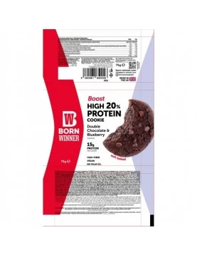 BORN WINNER BOOST High 20% Protein Cookie Double Chocolate & Blueberry 12x75gr