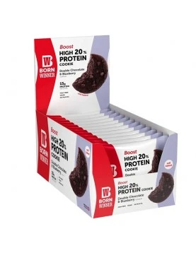 BORN WINNER BOOST High 20% Protein Cookie Double Chocolate & Blueberry 12x75gr