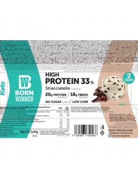 BORN WINNER Keto High Protein Bar 33% stracciatela 12x60 gr.