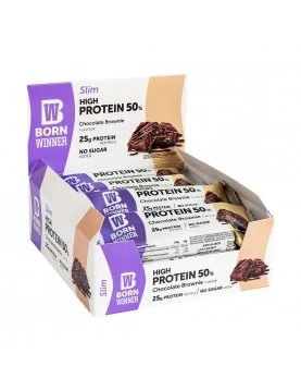 BORN WINNER Slim High Protein Bar 50% Chocolate Brownie 12x50gr