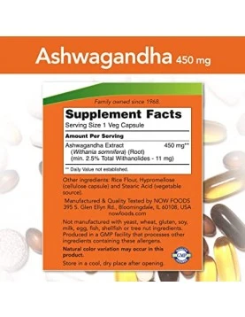 NOW Ashwagandha 450mg 90 caps