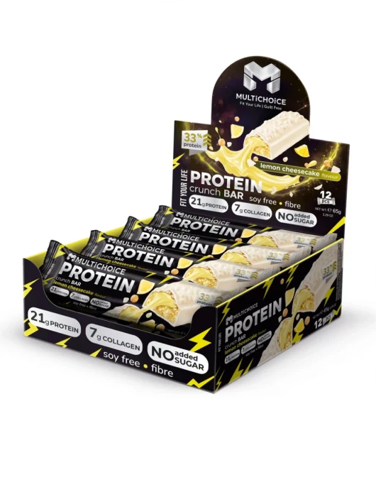 MULTICHOICE Protein CRUNCH Bar - Lemon Cheesecake - Кутия 12 броя (780 g) на супер цена Протеинови барове