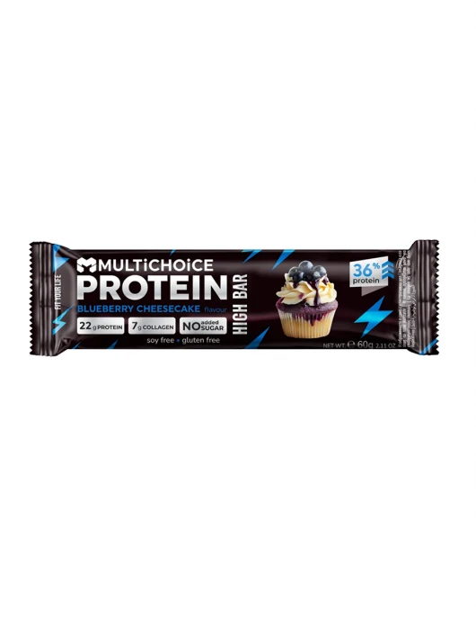 MULTICHOICE HIGH Protein Bar – Blueberry Cheesecake 60 g на супер цена Протеинови барове