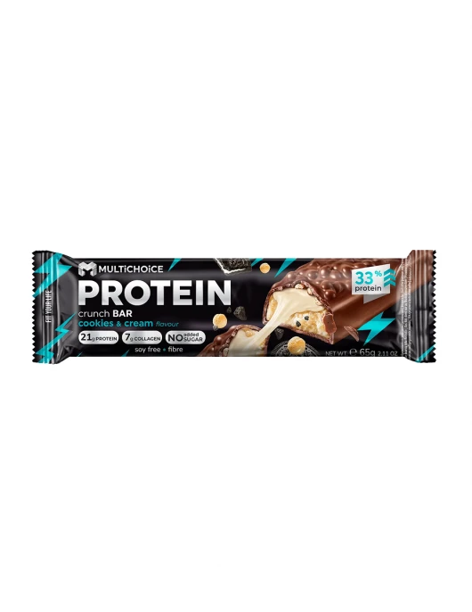 MULTICHOICE Protein CRUNCH Bar - Cookies & Cream 65 g на супер цена Протеинови барове