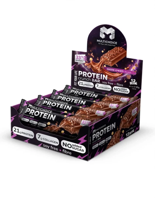 MULTICHOICE Protein CRUNCH Bar - Cocoa Cream - Кутия 12 броя (780 g) на супер цена Протеинови барове