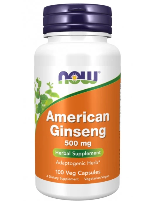 NOW AMERICAN GINSENG 500 MG 100 VEG CAPSULES на супер цена Адаптогени