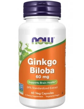 NOW GINKGO BILOBA 60 MG 60 CAPSULES