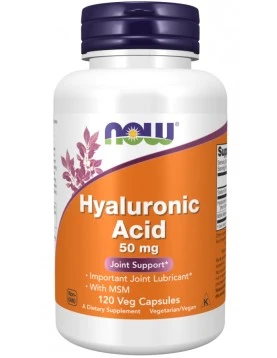 NOW HYALURONIC ACID 50mg С MSM 120 CAPSULES
