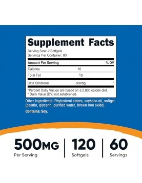 NUTRICOST Beta Sitosterol / Бета-Ситостероли 250 mg x 120 софтгел капсули
