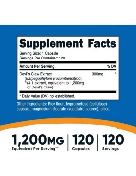 NUTRICOST Devil´s Clow / Дяволски нокът 300 mg x 120 капсули